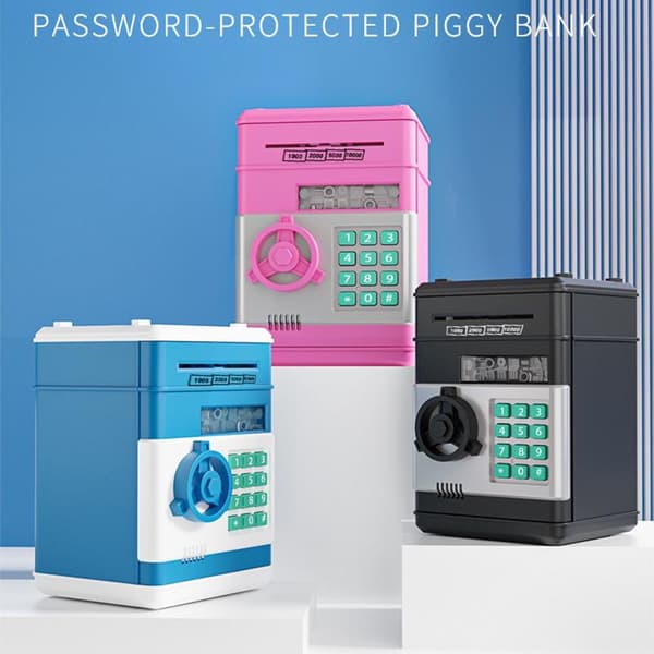 Spargris Mini Safe Mynter Kontanter Spareboks Passordtelling A1