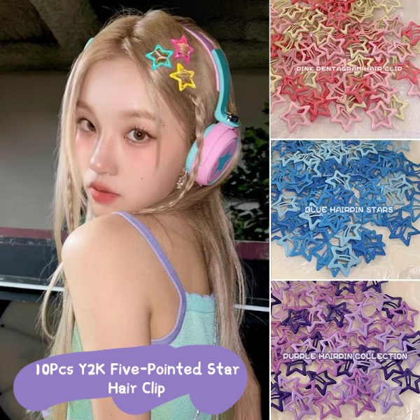 10 kpl / set e Colorful Star Pentagram Y2k Fashion Five-Pointed St A1