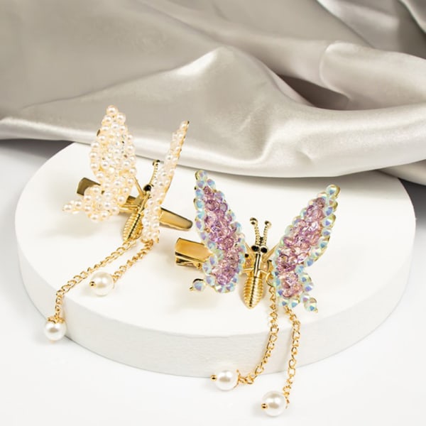 Uusi e Moving Butterfly Hairpin Girls Tassel Barrettes Hair Acce A3