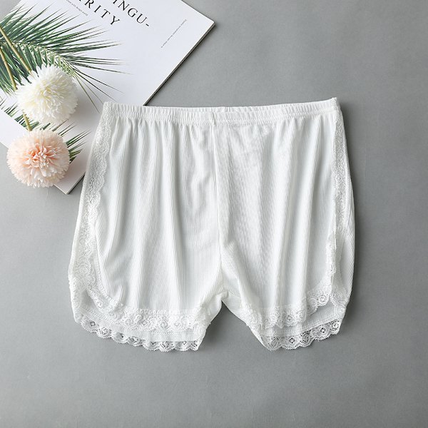 Kvinder Forår Sommer Samme farve Side Blonde Sikkerhedsshorts Bukser Sw White