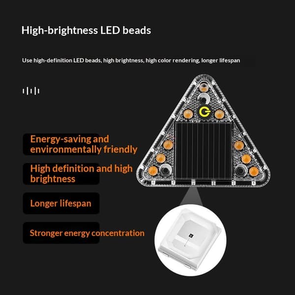 LED Solar Varsellys Antikollisjon Lastebil Bakre Blinkende Lys