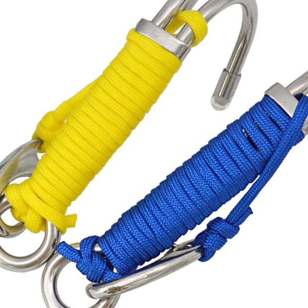 Dobbelt hodet dykking rustfritt stål rev drift krok spiral spole Blue