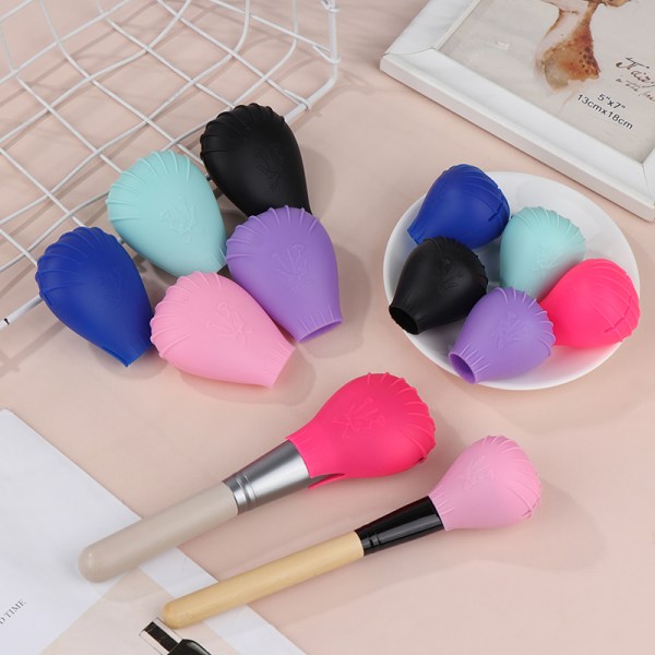 Silikoni Makeup Brush Protector Meikkisivellin Matkasäilytys Hol Black M