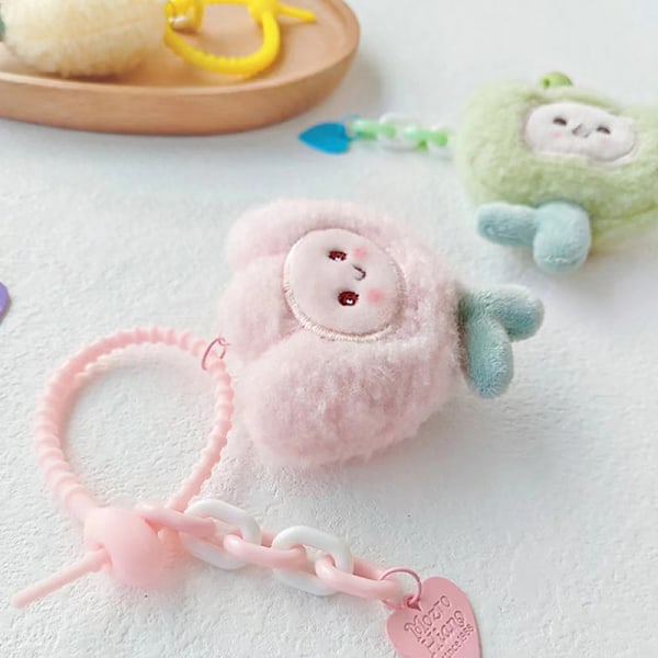 Kawaii tegneserie blomster nøglering e plys tulipan nøglering Tasker Pend Yellow