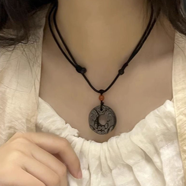 Ny stil Vackra Kalcedon Lotus hänge Berlocker Amulet Nec 2