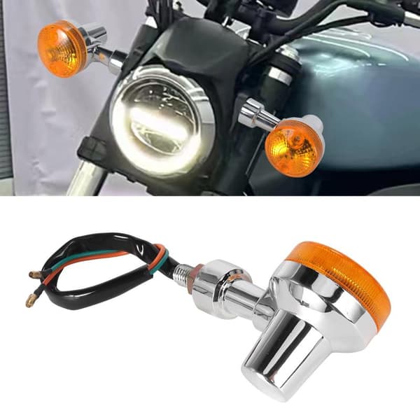 Universal Motorcykel Retro Blinkers Ljus Indikator Blinker Black Yellow