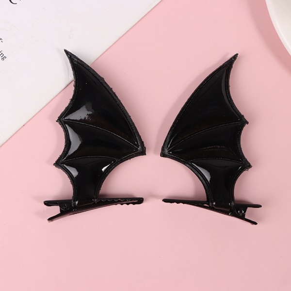 Halloween Bat Wings Shape Hairpin Gothic Kids Kvinnliga Clip Headd Black