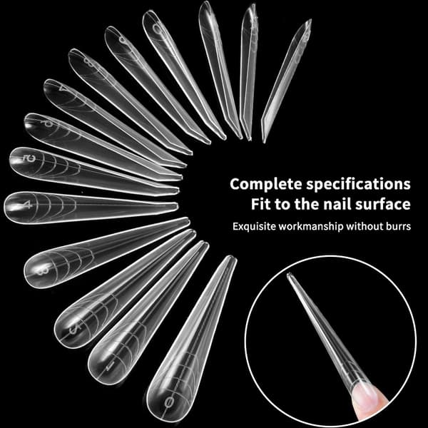 30/150 stk./æske buede stiletto-kloformede negleforme til fingre 150Pcs