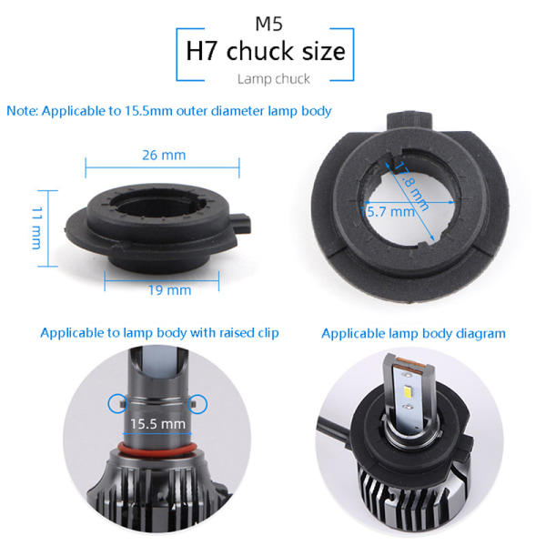 Bil LED Forlygte Pære Sokkel Adapter Fatholder H1 H4 H7 H11 A3
