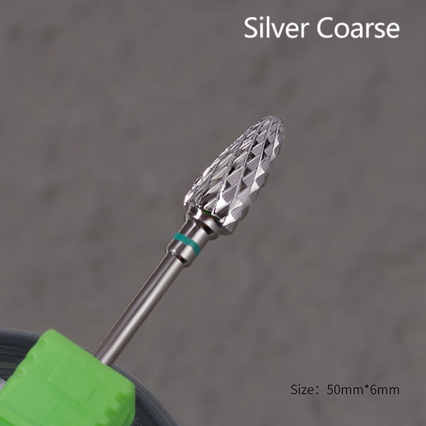 Tungsten Steel Nail Art Drill Bit Gel Pedikyrfjerning Rotary M C Silver