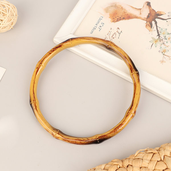 1 kpl bambu kukkaron kahvan kehyksen ripustin DIY Bamboo O Laukun kahva Ba L