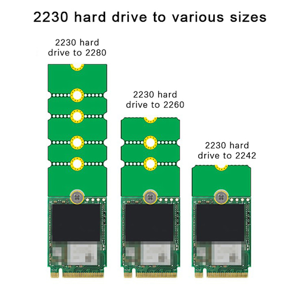 NGFF M.2 SSD-adapterkort 2242 til 2280 2230 til 2280 Overførsel Ca C