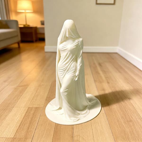 1 st 3D-printad vit klänning spökskulptur prydnad rolig hall A3