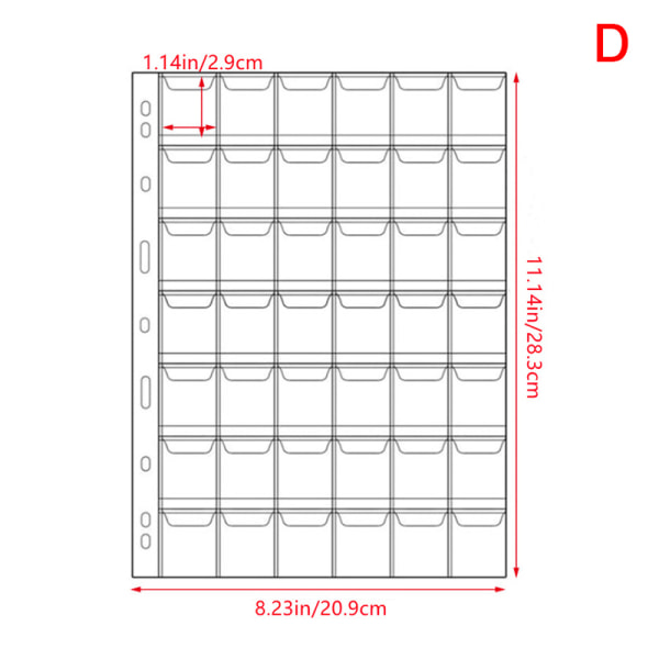 Bærbar myntsamlingssett Multilommer Pvc Transparent Loos D