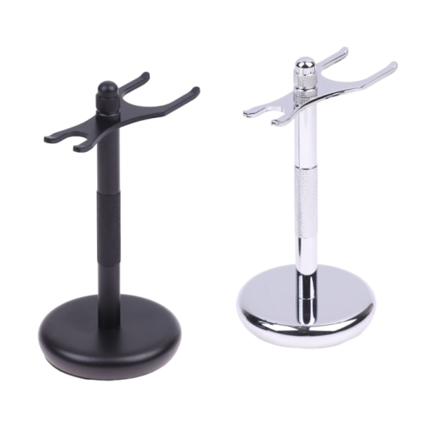 Mænd Stål Safety Razor Stand Double Edge Razor Art Holder Barbering Silver