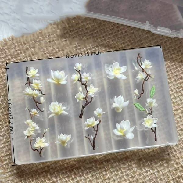 Neglekunst Silikonform Blader Magnolia Blomst Mal Akryl