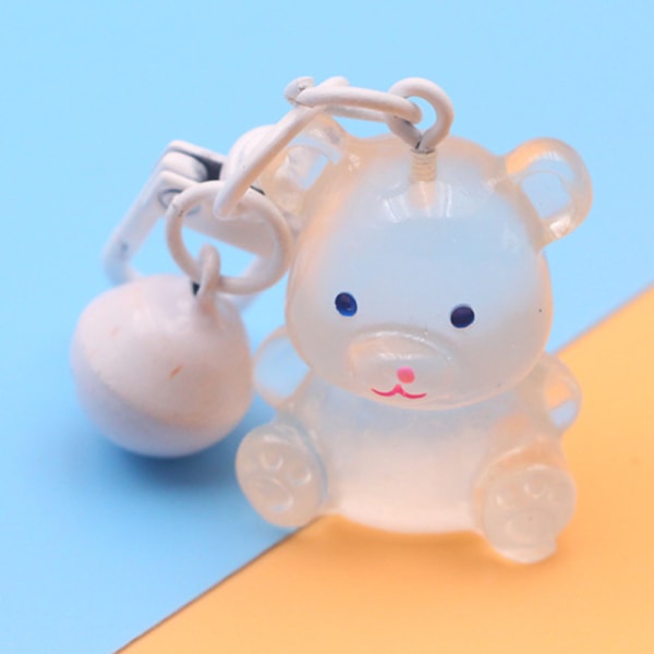 Luminous Bear Avaimenperä Väri Eläin Riipus Kello Avaimenperä Char White