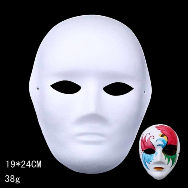 Fuldansigtsmasker Papir Blank Hvid Halloween Cosplay Cat Paintab Male