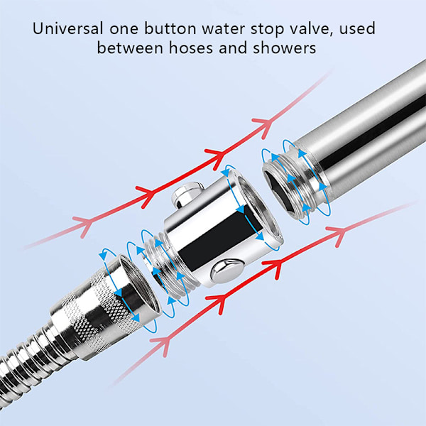 Hodearm Avlederventil Dusjhode Bidet Sprayer Hode Vann Sh Silver