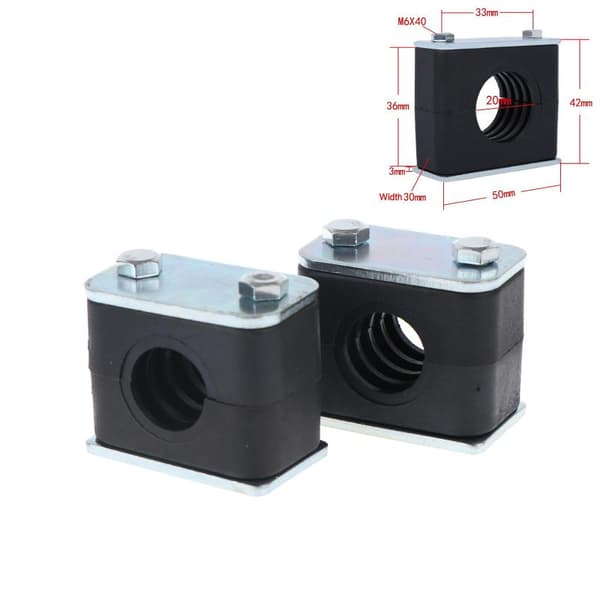 2 stk. sort nylonrørklemme boltet plastikklemme rørholder 6 20mm 2pcs