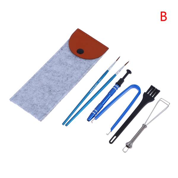 Keyboard Cleaning Tool Kit Metall Keycap Puller Stamhållare Swit B