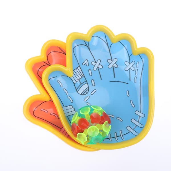 Klibbig bollkastningsspelset Basebollhandskeform Sugbollsleksak 1Set