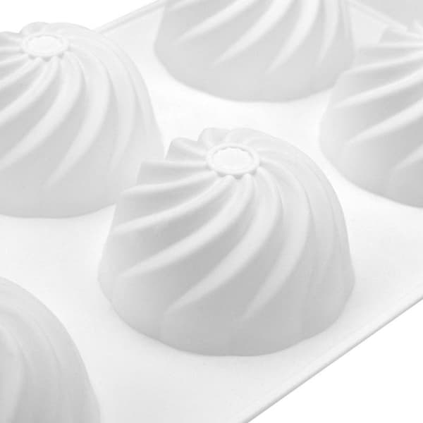 6-hulrums spiral diamant kaktus tekstur silikone kageforme mousse