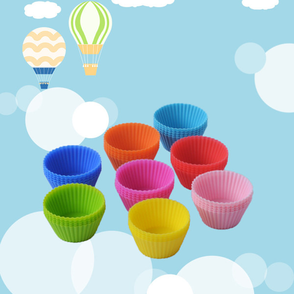 4 Stk Silikone Kage Kop Liner Bage Cup Form Muffin Rund Cakec Pink