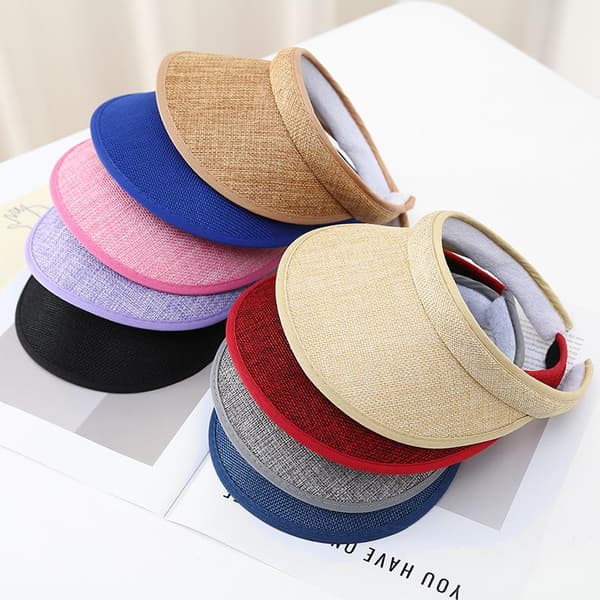 Solhatt Bärbar Bred Brätte Strandhattar Utomhus Resa Vikbar Light blue