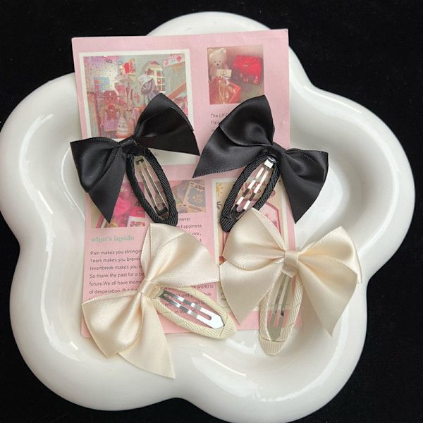 2 kpl Sweet e Bowknot hiusklipsit n rusetti hiusneula tytöille White