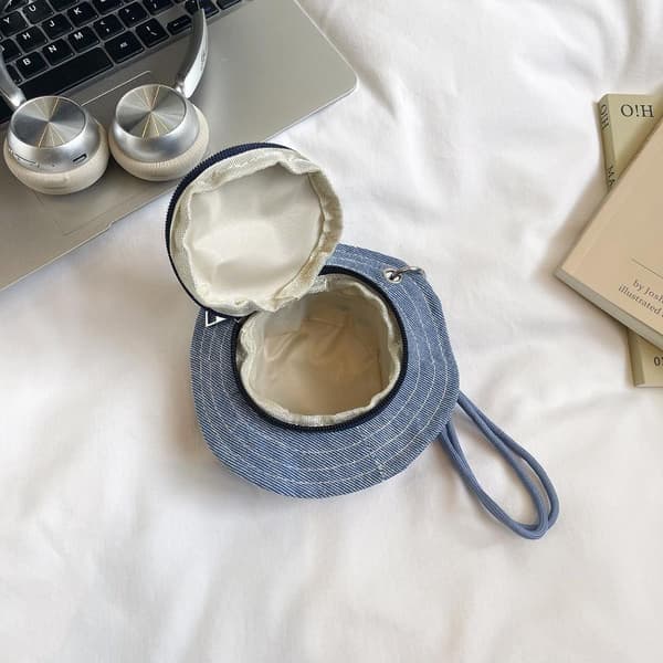 Denim Mini Hat Formet Pung Bærbar Pengepung e Nyhedshoved A3