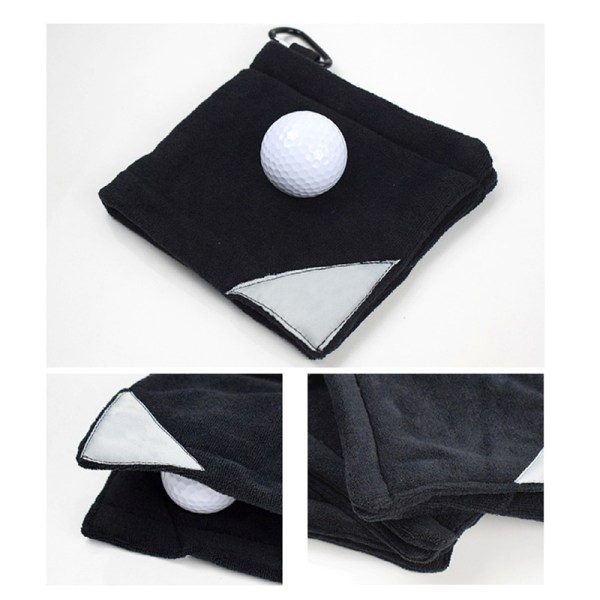 1 stk golf håndklæde mikrofiber golf våd og tør brug til golfspillere med H Red