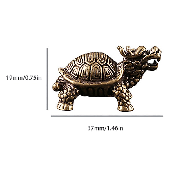 3D Messing Dragon Turtle Casting Statue Mini Animal Metal Figurin