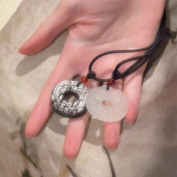 Ny stil Vackra Kalcedon Lotus hänge Berlocker Amulet Nec 3