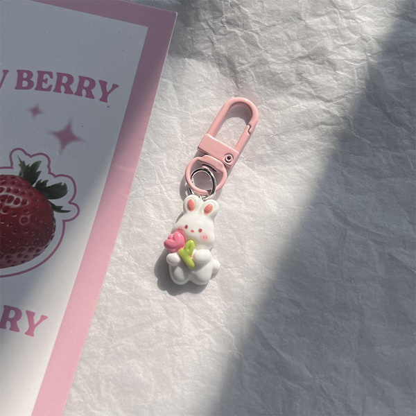 e Nøglering Bunny Gulerødder Car Bag Pendant Kvinder Piger Tulip Key 04