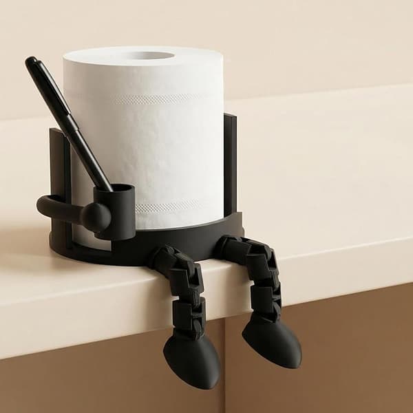 Nyhed 3D-printet tissueholder toiletpapirholder hjemmetissue White