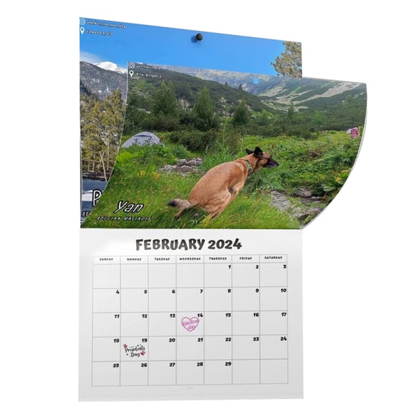 2024 Funny Dog Pooping Vægkalender Unik kalendergave til F A