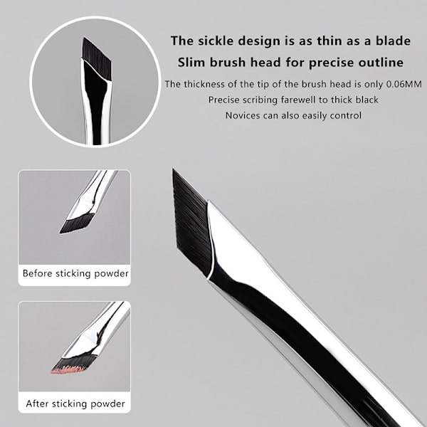 Oppgrader Blade Eyeliner Brush Ultra Thin Fine Angle Flat Eyebrow B