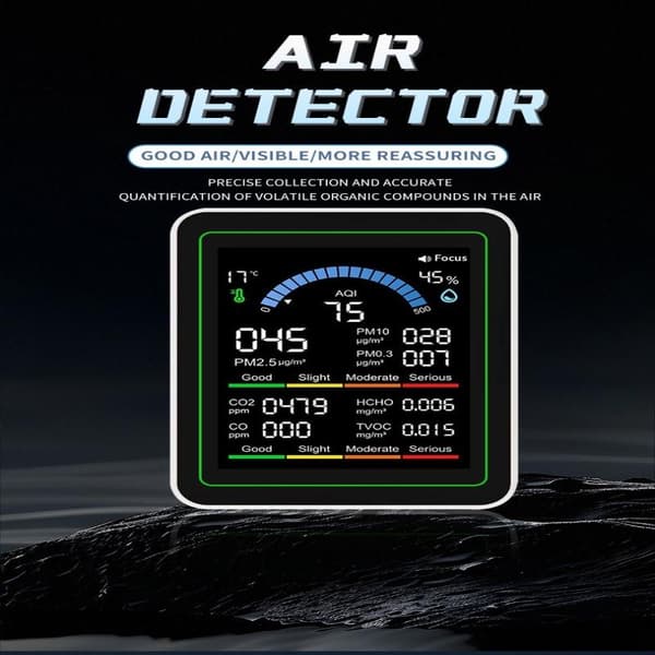 10-i-1 CO2 luftkvalitetsdetektor PM0.3 PM1.0 PM2.5 PM10 HCHO TV A