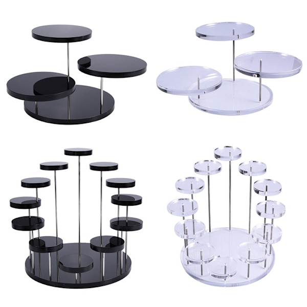 Cupcake Stand Akryl Display Stand Til smykker Kage Dessert Ra Black 3
