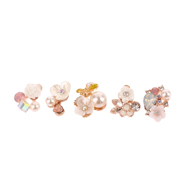 5st Flower Alloy Flatback Pearl Buttons Charms Scrapbooking Em 03