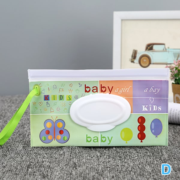 Bærbar baby våtservietter Bag Tissue Box Container Miljøvennlig R D