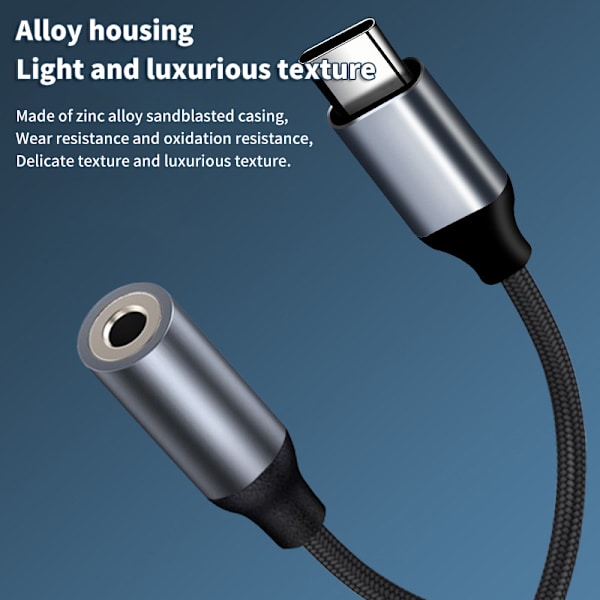 USB Type C 3.5mm kuulokeliitäntään Digital o Muunnin o Aux Cab A1