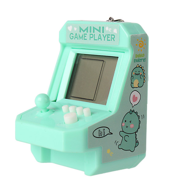 Mini bærbar spillkonsoll med nøkkelring Håndholdt puzz for barn Green