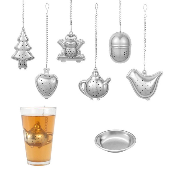 Tekanne i rustfritt stål, krydderte-sil, urtefilter Teapot