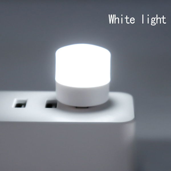 USB -pistoke Lamppu Mobiili Power Lataus Kirjalamput LED Pieni Pyöreä white light