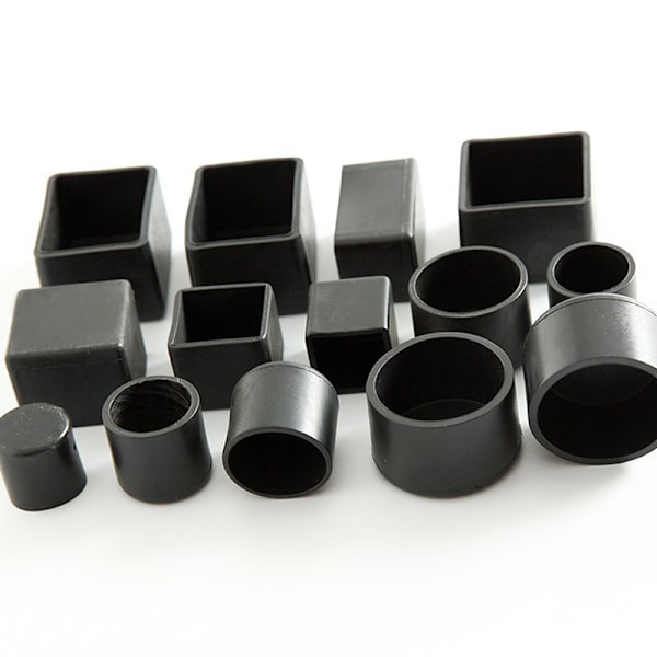 Transparent Gummi Golvstol Anti Scratch Protector Cap Möbler Black 16mm