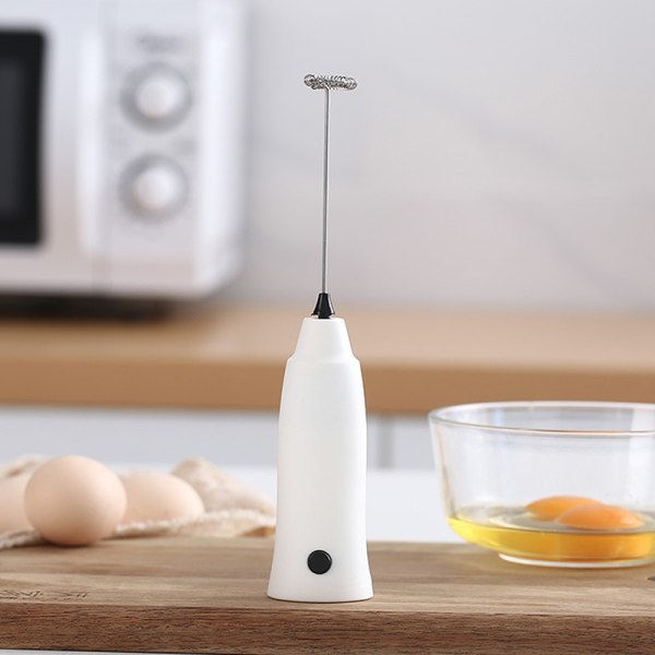 Elektrisk melkeskummer Bærbar Blender Håndholdt Mini Drikkeskum White