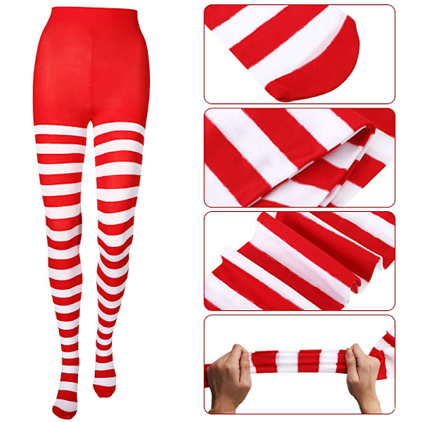 Dame Tights Uigennemsigtige strømper Strømpebukser Julefest Makeup Red&White