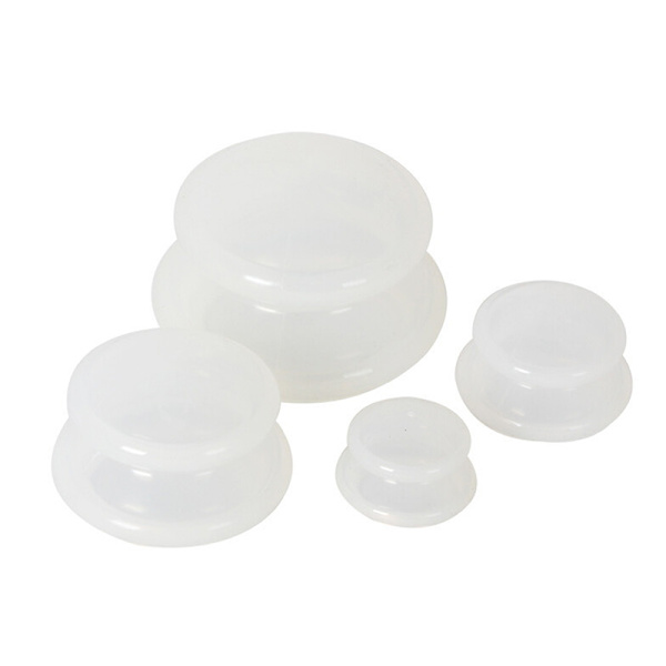 Silikoninen set Hierontavartalokupit Takaisin Gua Sha Vent White